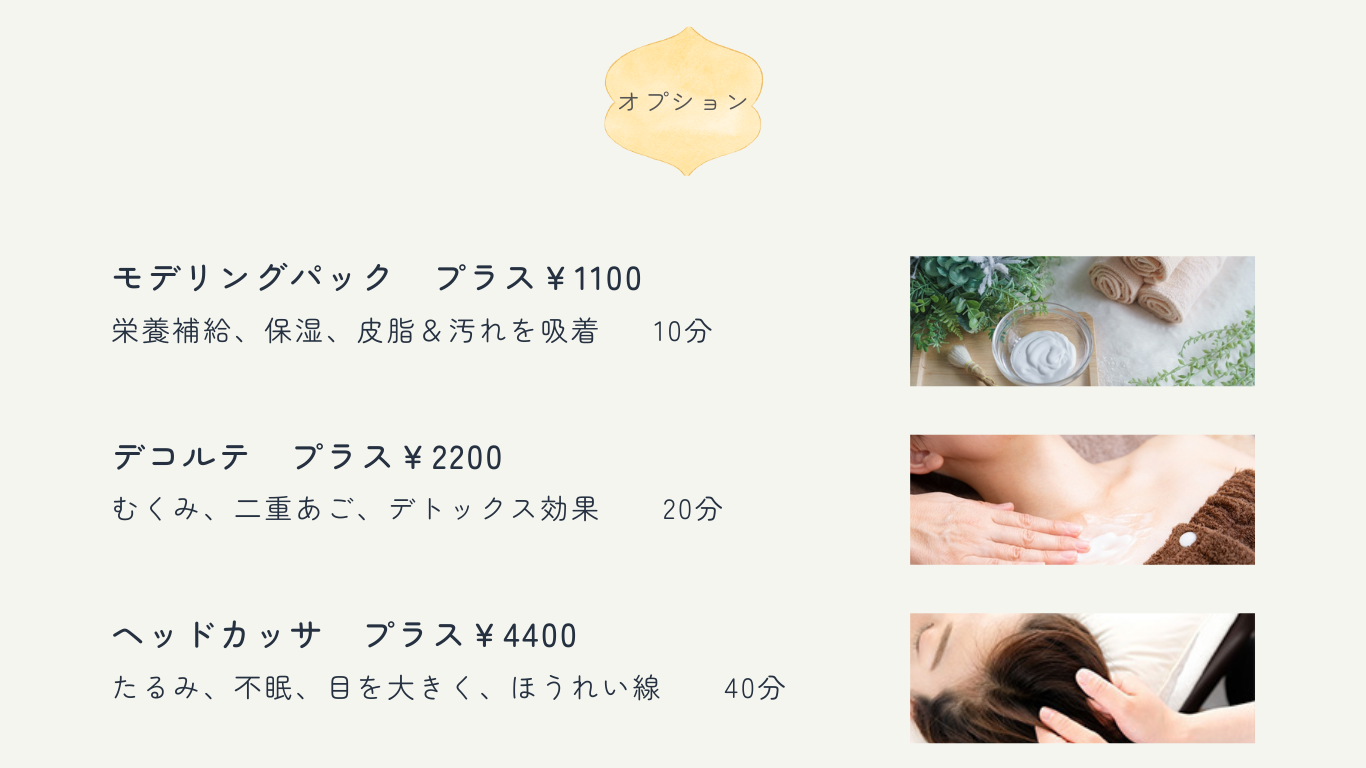 オプションメニュー